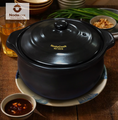 Nồi đất NodaCook Bát Tràng 2 lít (Đen)