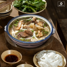 Nồi đất nấu lẩu bò 2.5 lít vẽ hoạ tiết tranh tràm